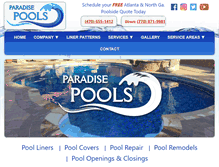 Tablet Screenshot of paradisepoolsga.com